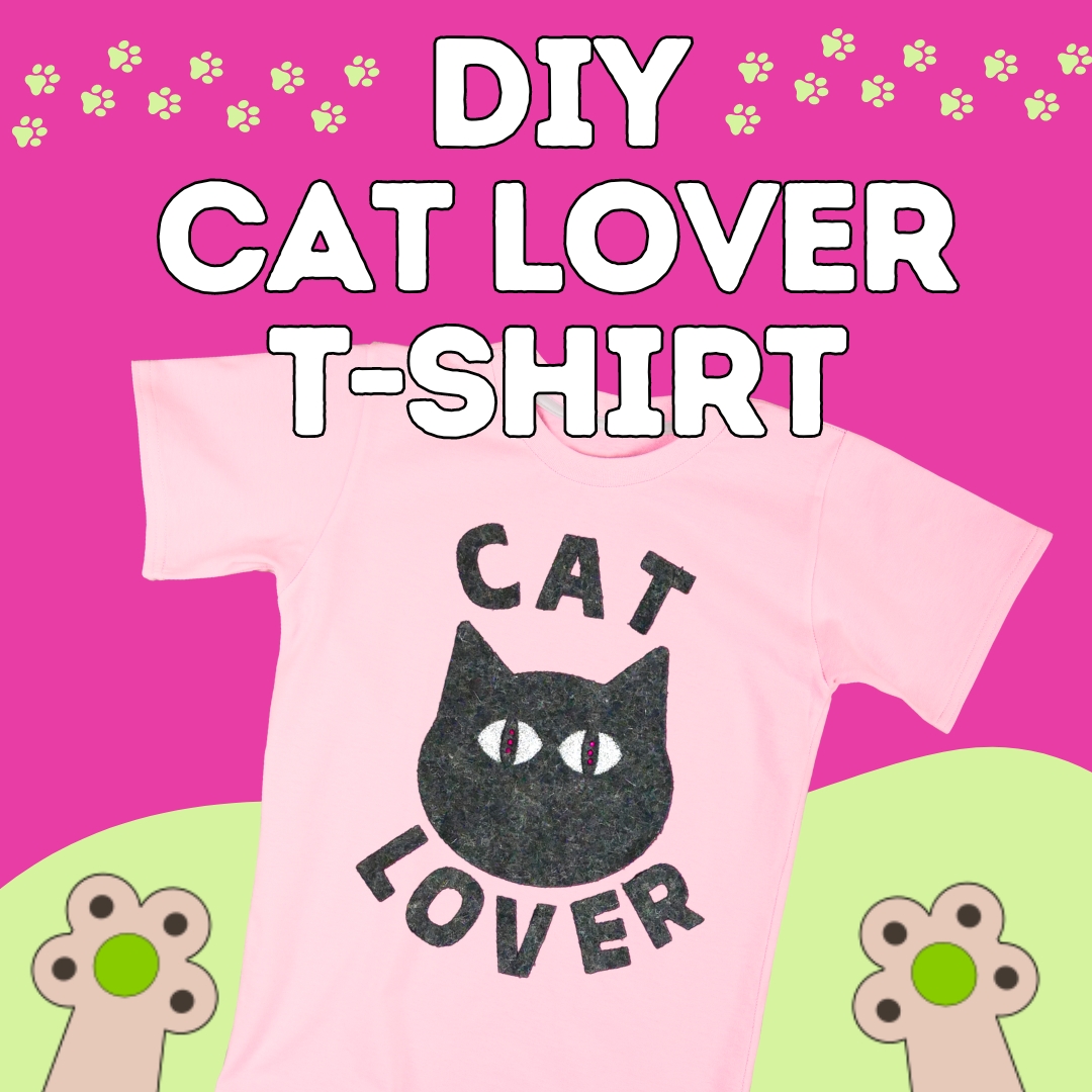 DIY blog - Maak zelf een leuk cat lover T-shirt met vilt en je Scan-N-Cut.