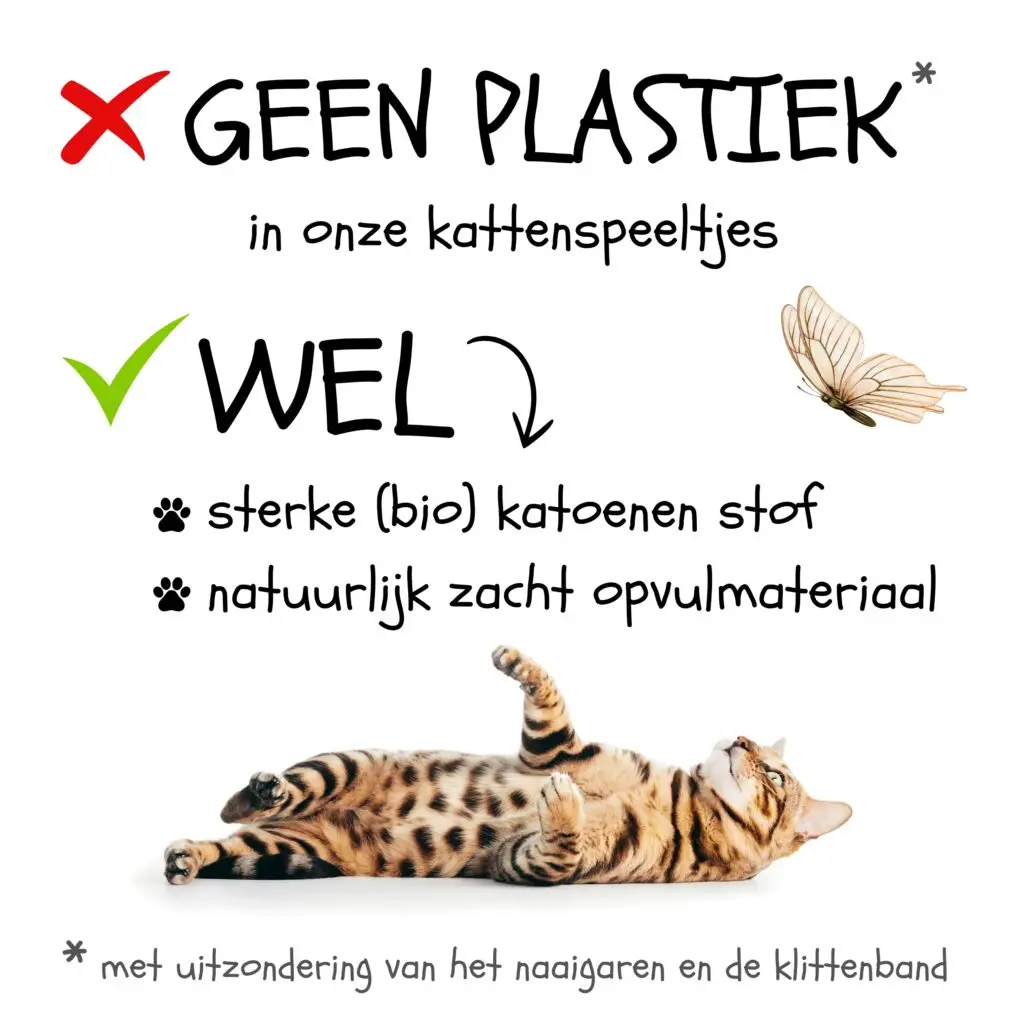 plastiekvrij kattenspeelgoed - gezond voor je kat
