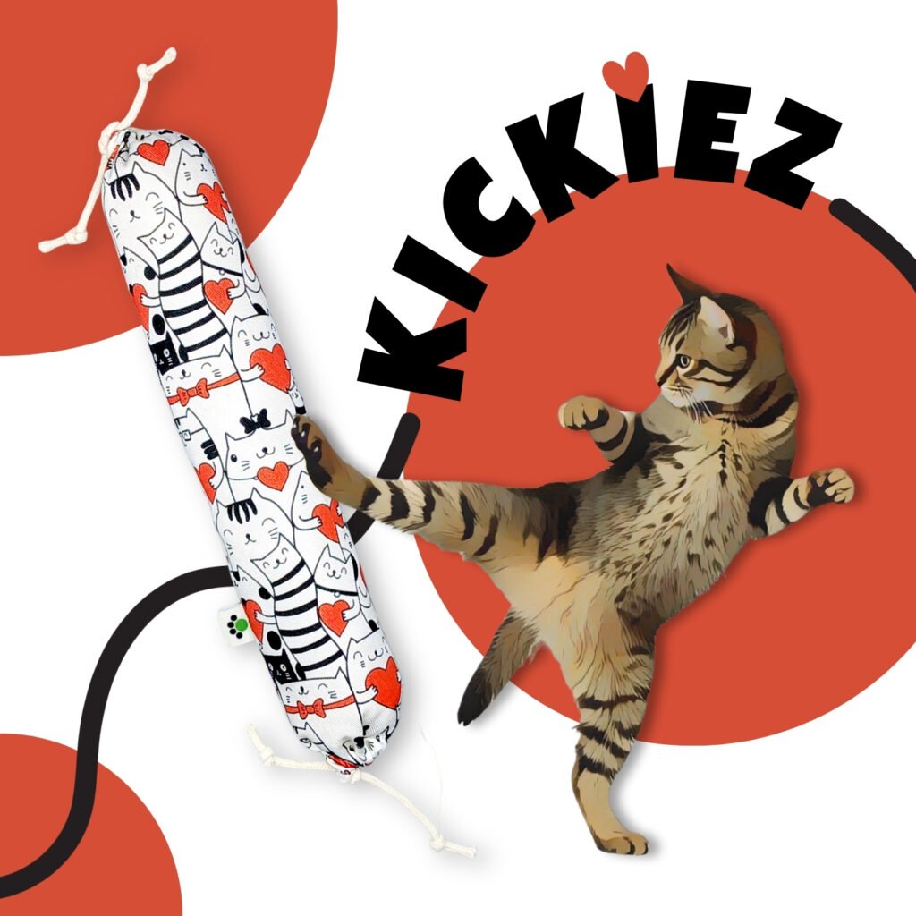 Sterk kattenspeelgoed waar je kat tegen kan trappelen.